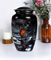  Butterfly Urn with Wolf Howling Theme for Human Ashes