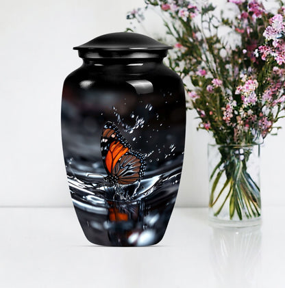 Butterfly Urn with Wolf Howling Theme for Human Ashes