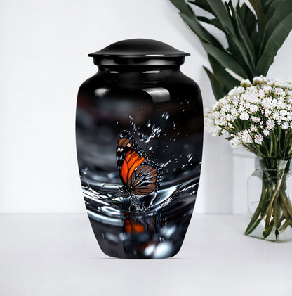  Butterfly Urn with Wolf Howling Theme for Human Ashes
