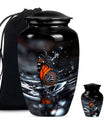  Butterfly Urn with Wolf Howling Theme for Human Ashes