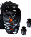  Butterfly Urn with Wolf Howling Theme for Human Ashes