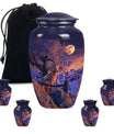 Goat Theme Large Urn With 4 Keepsake Urn