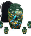Butterfly Theme Large Urn With 4 Keepsake Urn