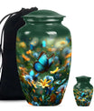 Butterfly Theme Large Urn With 1 Keepsake Urn