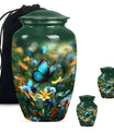 Butterfly Theme Large Urn With 2 Keepsake Urn
