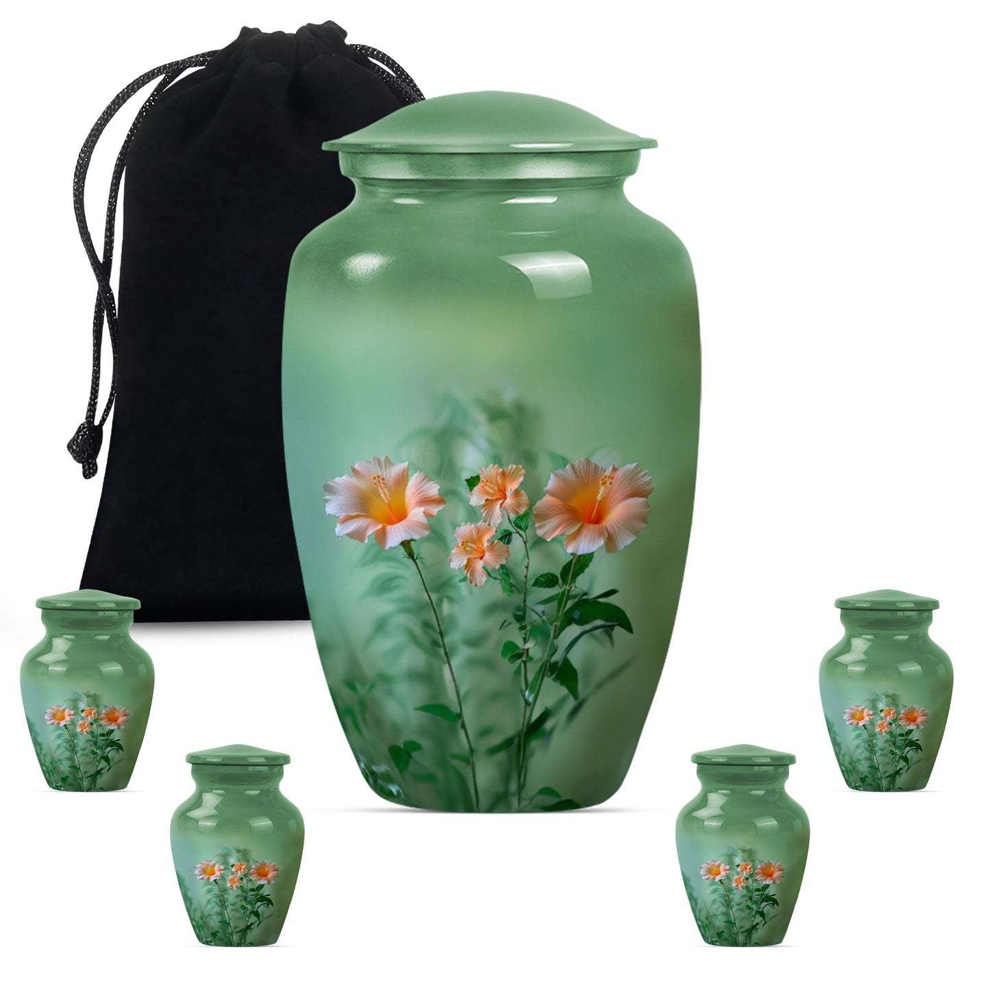10 inch Classic Aluminium urn for male cremation ashes.