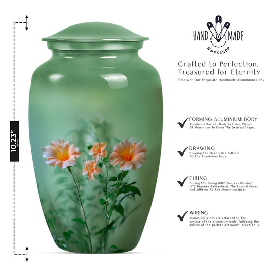 10 inch Classic Aluminium urn for male cremation ashes.