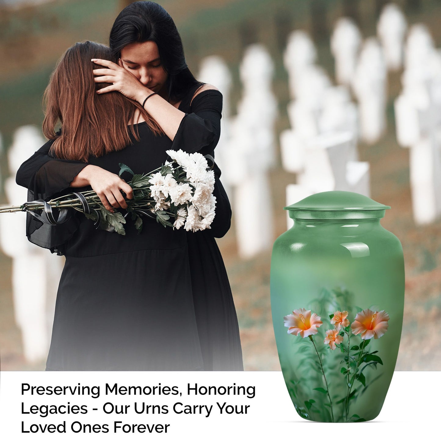 10 inch Classic Aluminium urn for male cremation ashes.