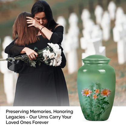 10 inch Classic Aluminium urn for male cremation ashes.
