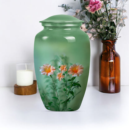 10 inch Classic Aluminium urn for male cremation ashes.