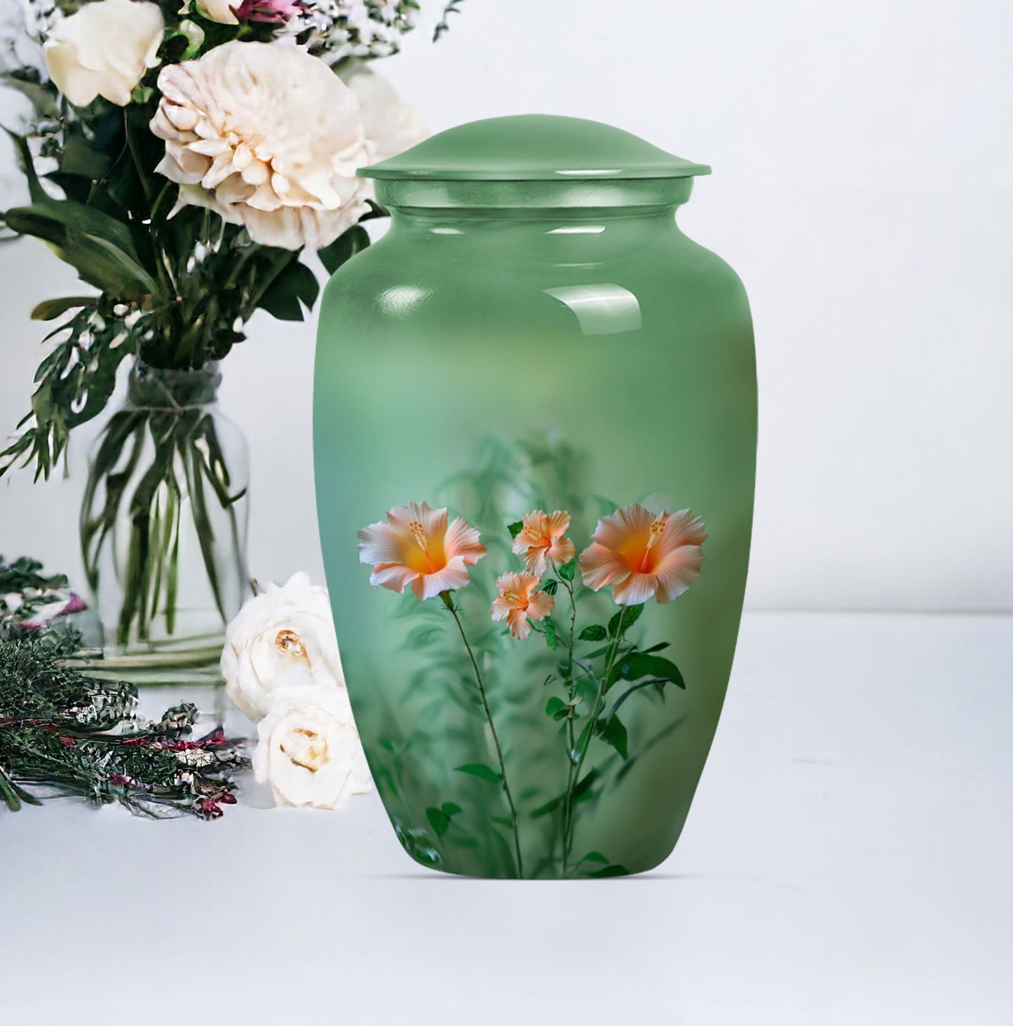 10 inch Classic Aluminium urn for male cremation ashes.