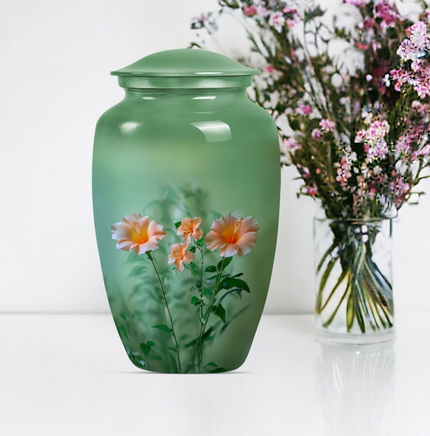 10 inch Classic Aluminium urn for male cremation ashes.