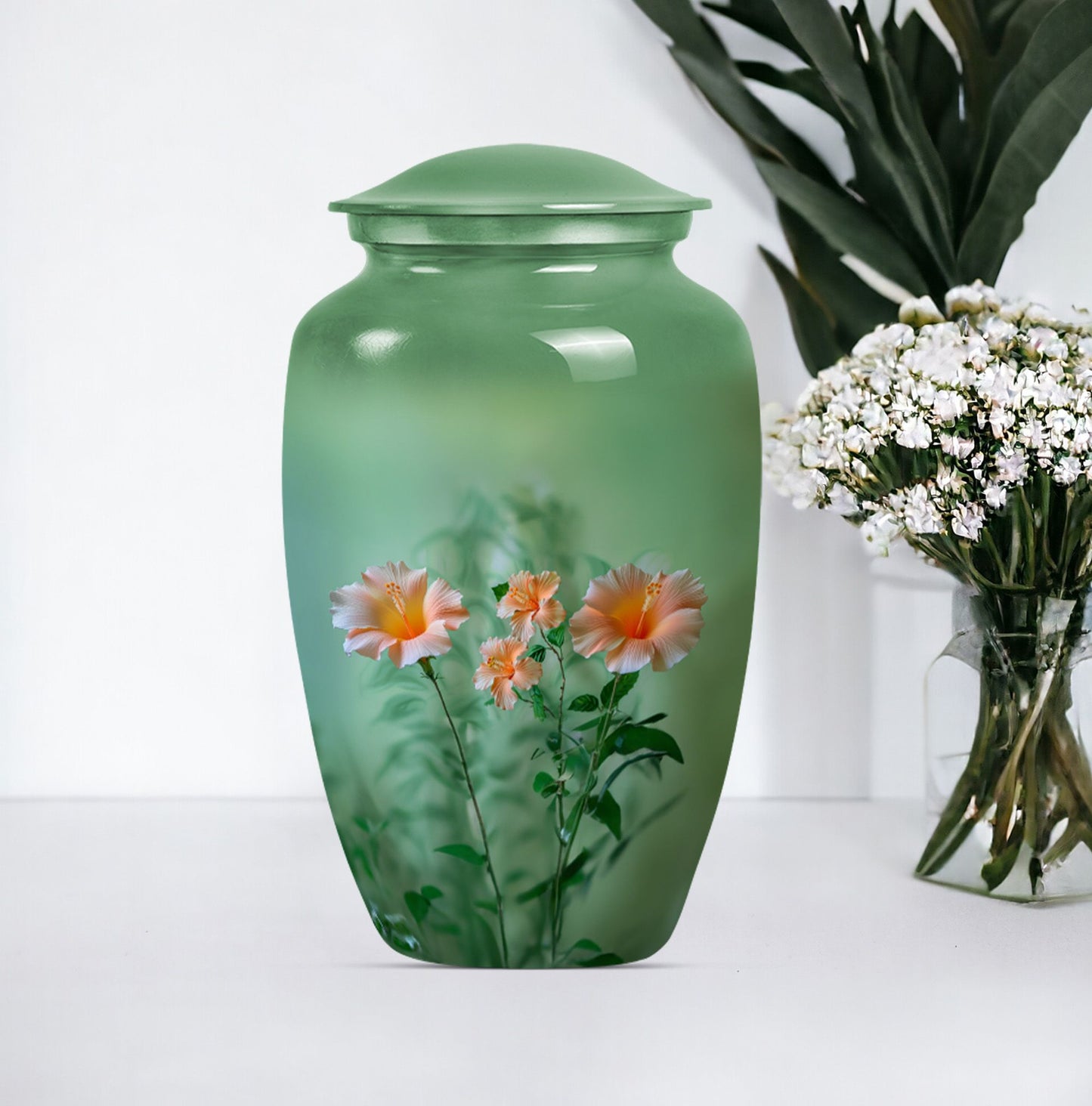 10 inch Classic Aluminium urn for male cremation ashes.