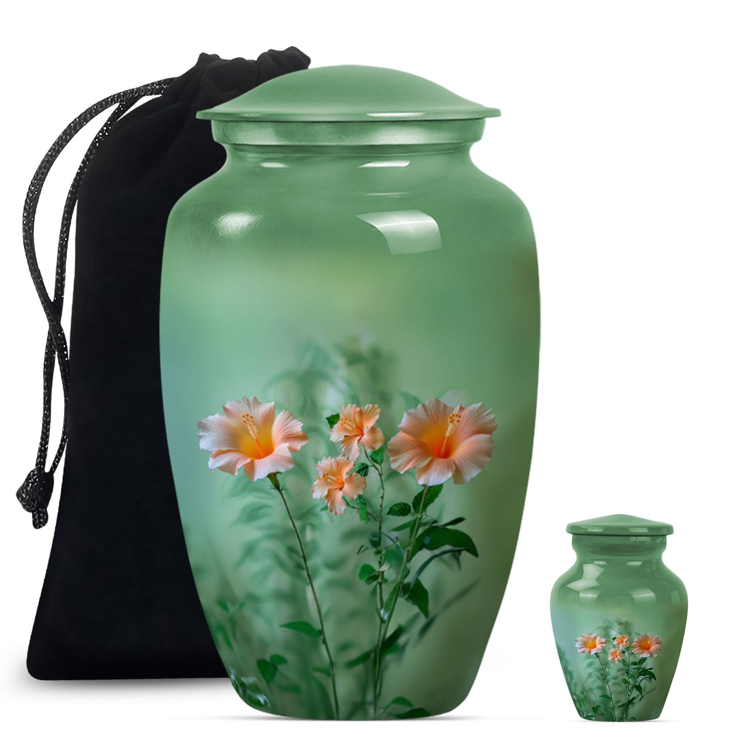 10 inch Classic Aluminium urn for male cremation ashes.