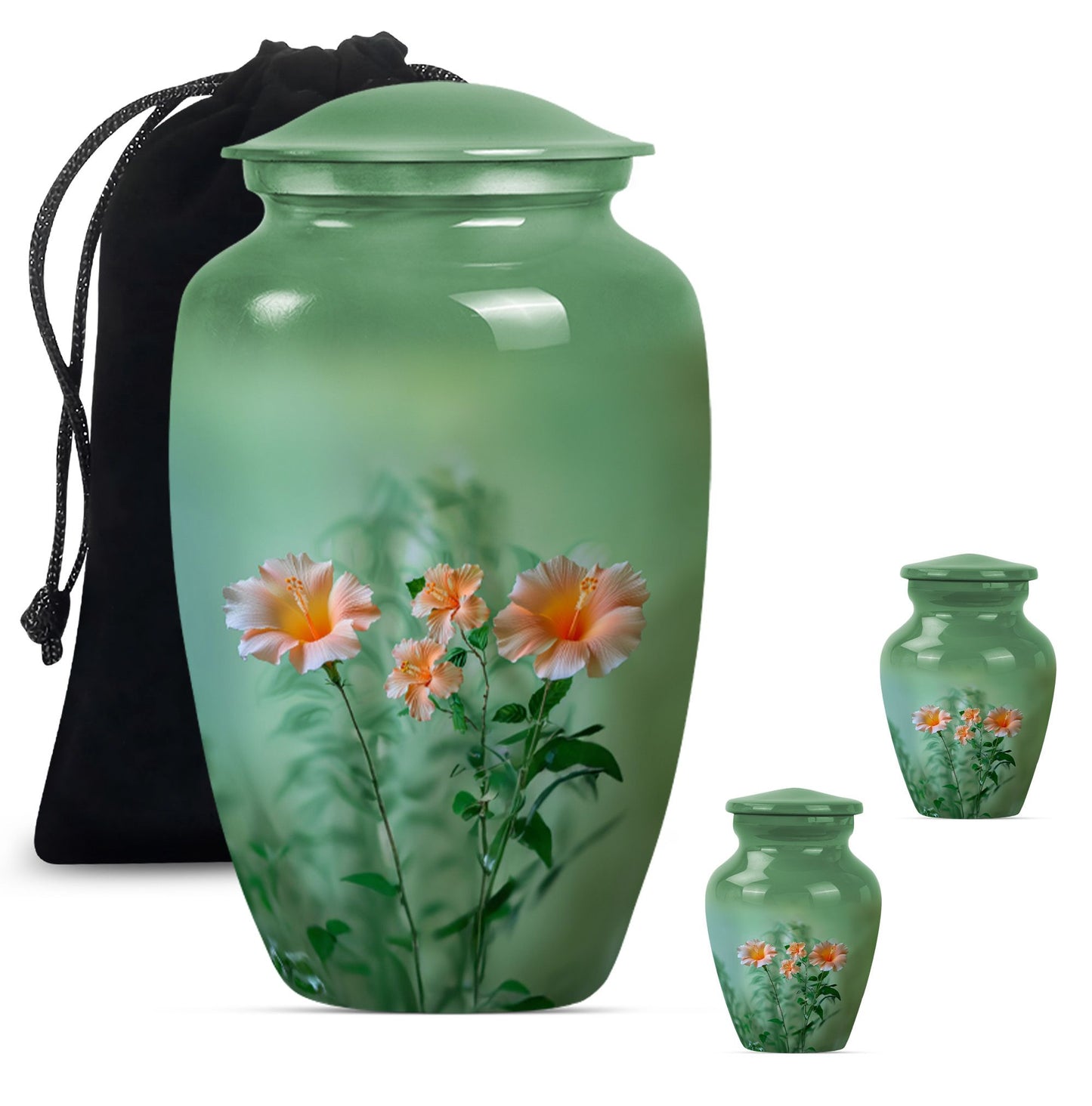 10 inch Classic Aluminium urn for male cremation ashes.