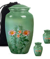 Flowers Theme Large Urn With 2 Keepsake Urn