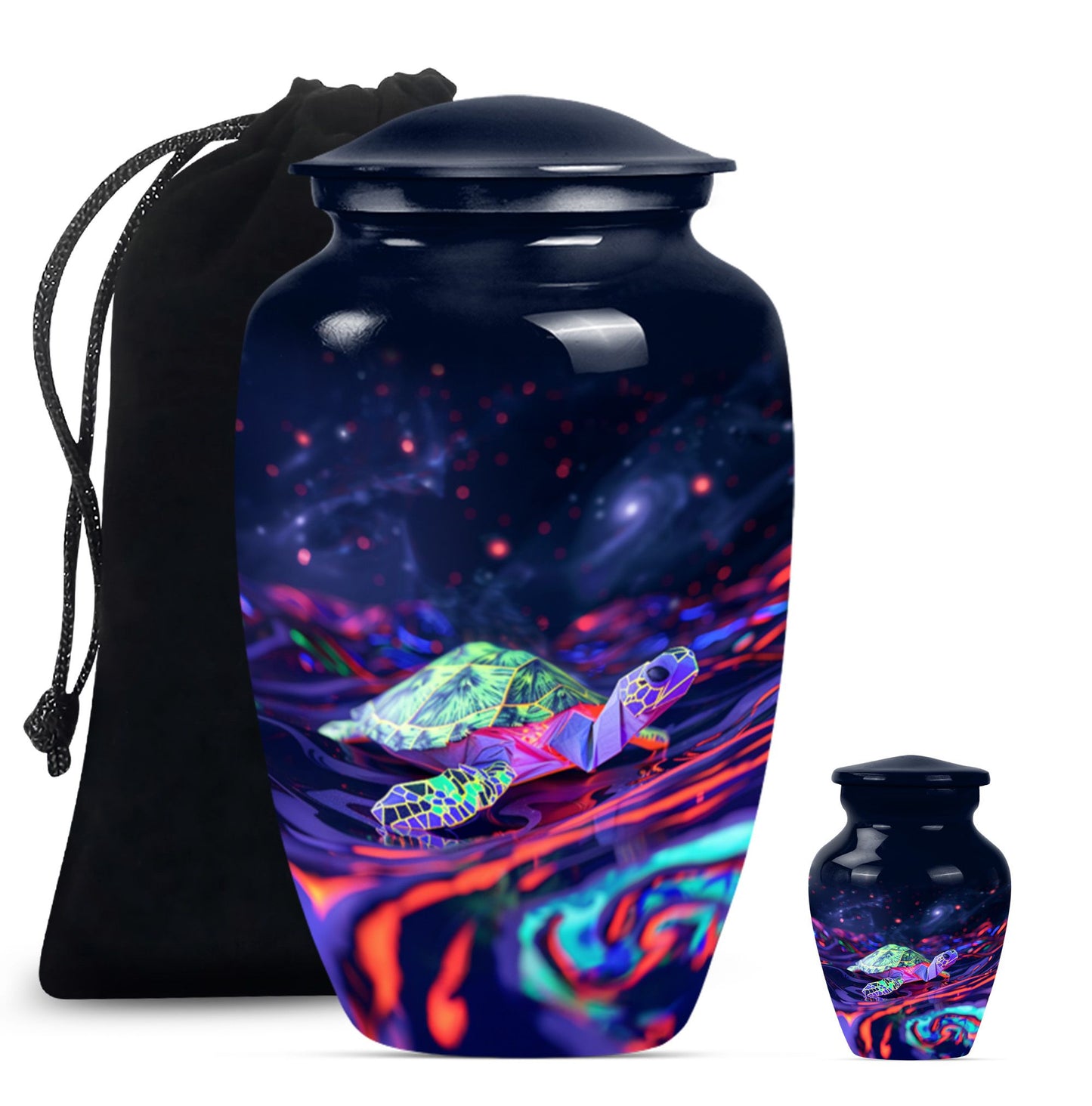 Turtle Theme Large Urn With 1 Keepsake Urn