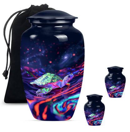 Turtle Theme Large Urn With 2 Keepsake Urn