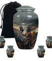 Tribe Man Theme Large Urn With 4 Keepsake Urn