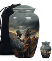 Tribe Man Theme Large Urn With 1 Keepsake Urn