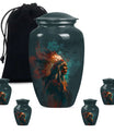 Tribe Man Theme Large Urn With 4 Keepsake Urn