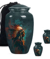 Tribe Man Theme Large Urn With 2 Keepsake Urn
