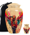 Tribe Man Theme Large Urn With 1 Keepsake Urn