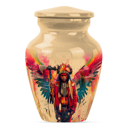 10-inch Tribe Man Urn, Classic memorial ash urn.