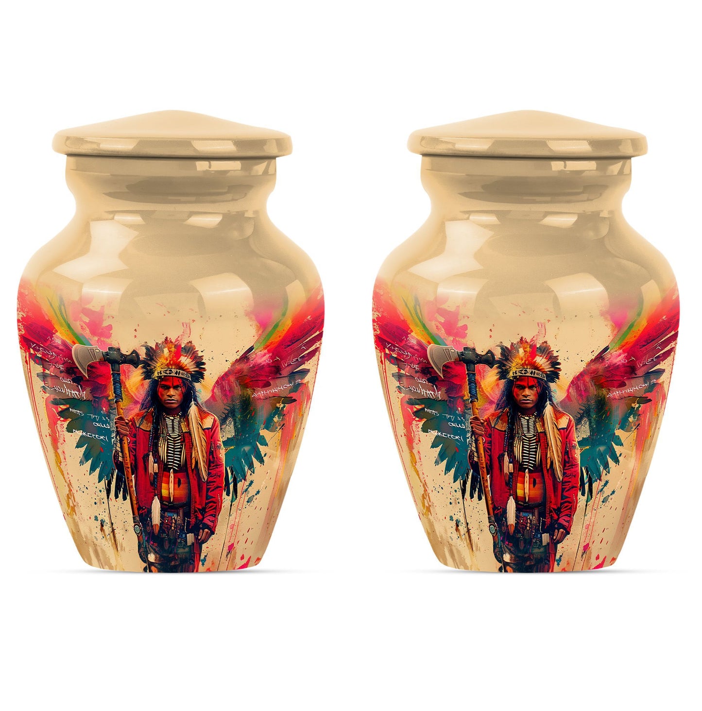10-inch Tribe Man Urn, Classic memorial ash urn.