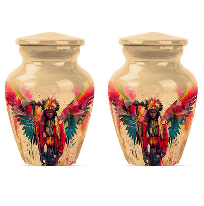10-inch Tribe Man Urn, Classic memorial ash urn.