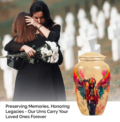 10-inch Tribe Man Urn, Classic memorial ash urn.