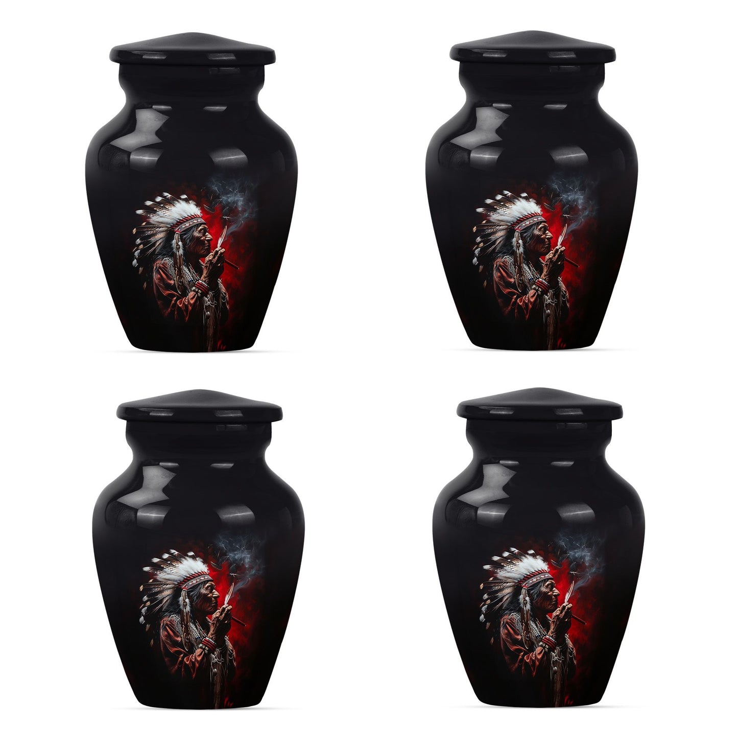 Urn with wolf howling