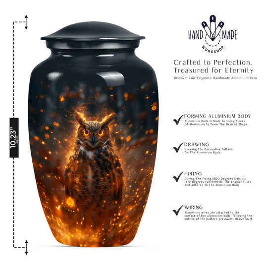 owl urn, used as a memorial urn 