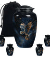 Owl Theme Large Urn With 4 Keepsake Urn