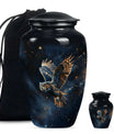 Owl Theme Large Urn With 1 Keepsake Urn