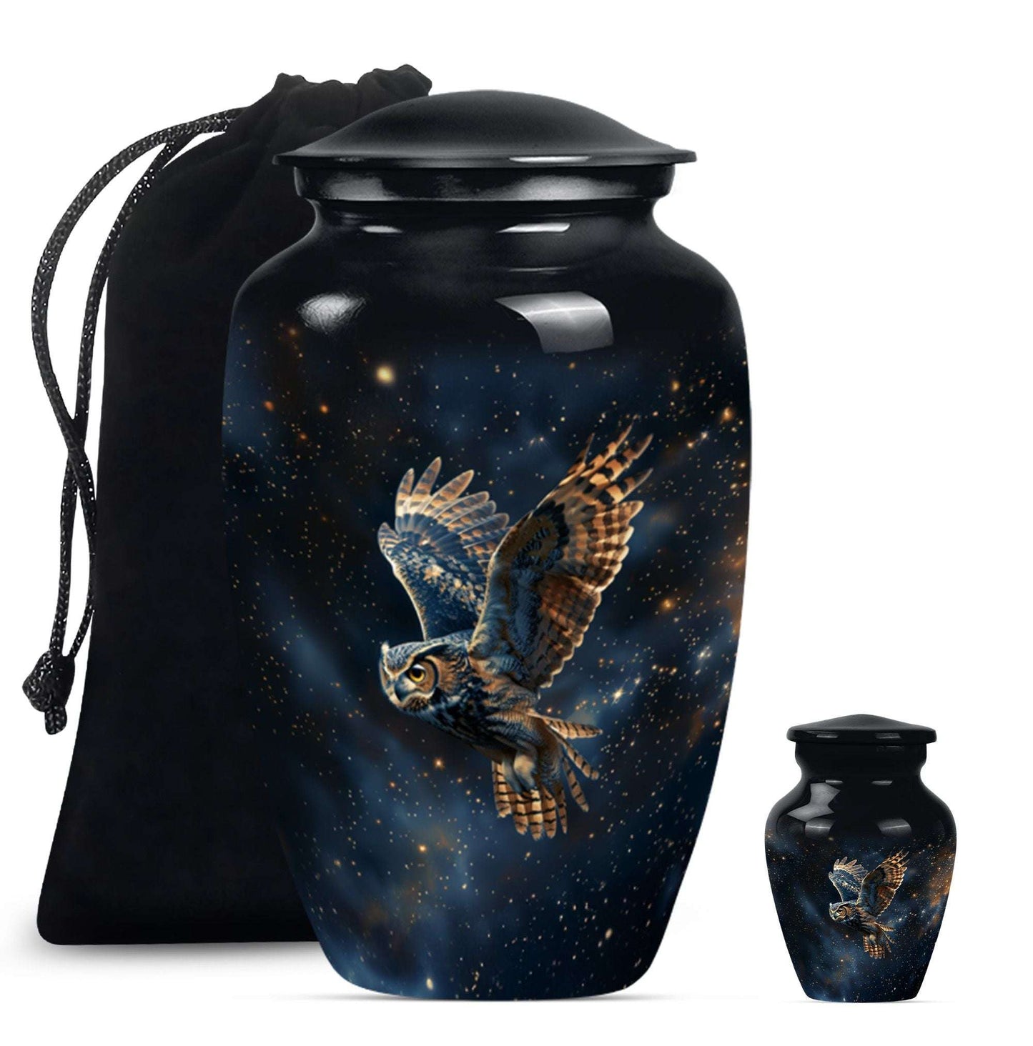 Owl Theme Large Urn With 1 Keepsake Urn
