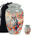 Owl Theme Large Urn With 1 Keepsake Urn