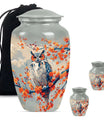 Owl Theme Large Urn With 2 Keepsake Urn