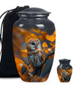 Owl Theme Large Urn With 1 Keepsake Urn
