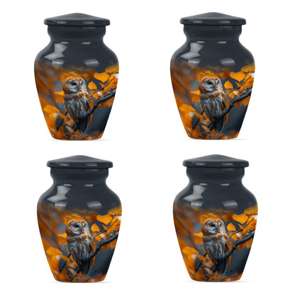 owl urn with wolf howling 