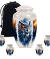 Owl Theme Large Urn With 4 Keepsake Urn
