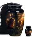 Owl Theme Large Urn With 1 Keepsake Urn