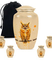 Owl Theme Large Urn With 4 Keepsake Urn