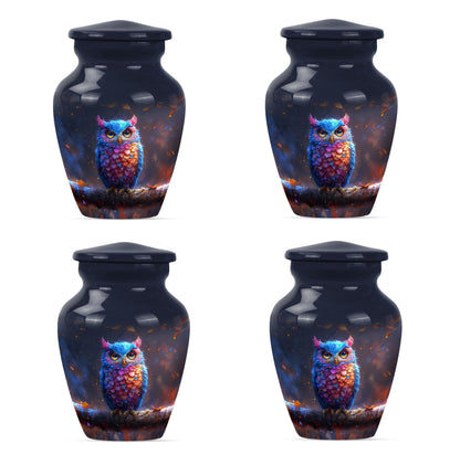  owl urn and velvet pouch, memorial urn for women,