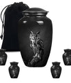 Owl Theme Large Urn With 4 Keepsake Urn