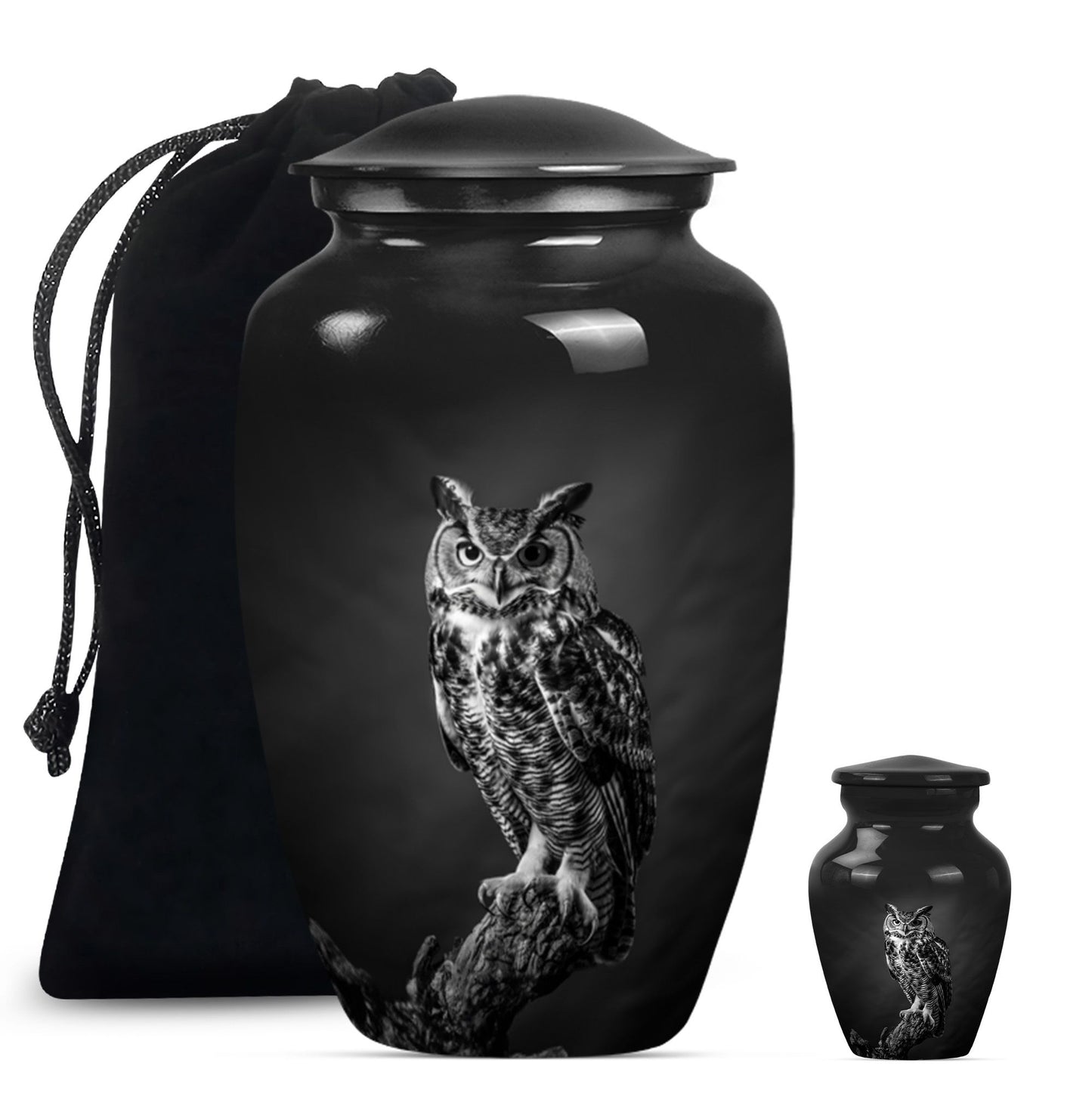 Owl Theme Large Urn With 1 Keepsake Urn