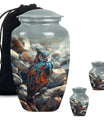 Owl Theme Large Urn With 2 Keepsake Urn