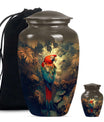 Macaw Parrot Theme Large Urn With 1 Keepsake Urn