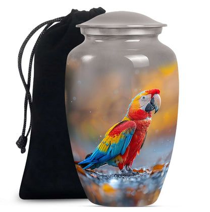 Macaw Parrot Theme Large Urn 10 Inch