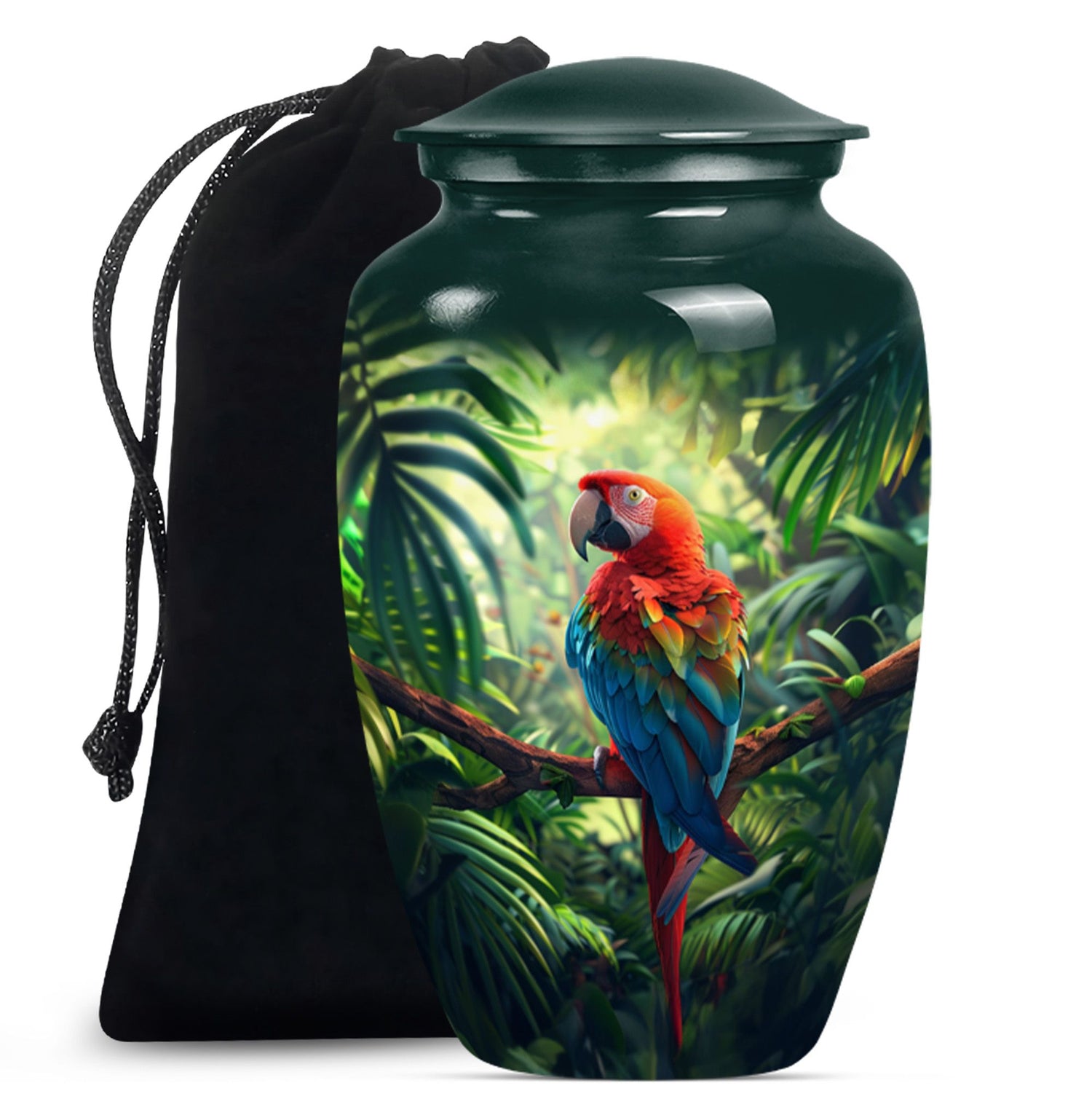 10-inch Macaw parrot style large classic urn for human ashes